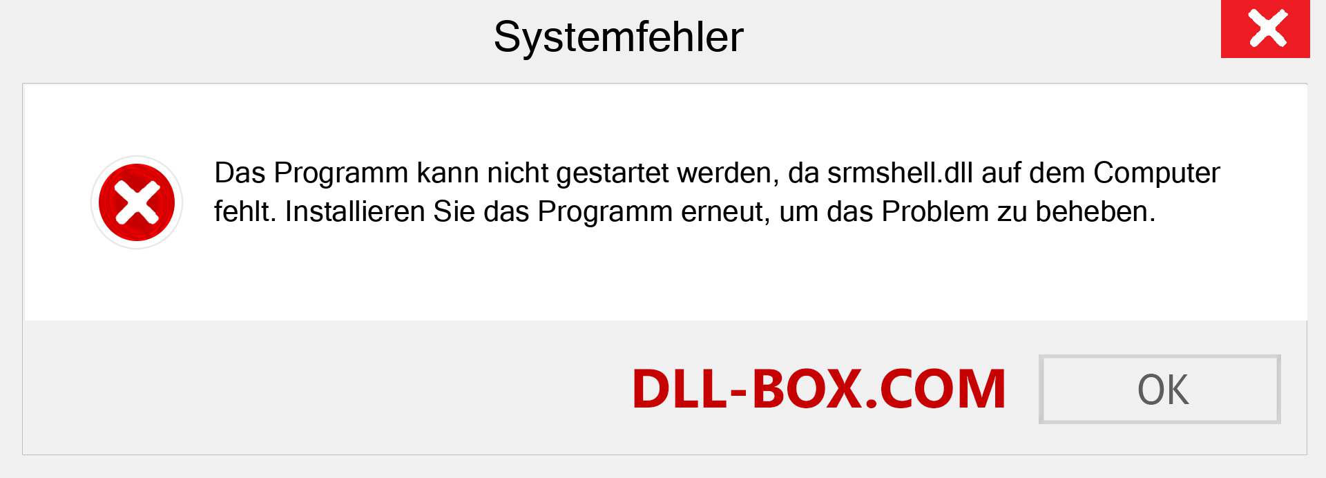 srmshell.dll-Datei fehlt?. Download für Windows 7, 8, 10 - Fix srmshell dll Missing Error unter Windows, Fotos, Bildern