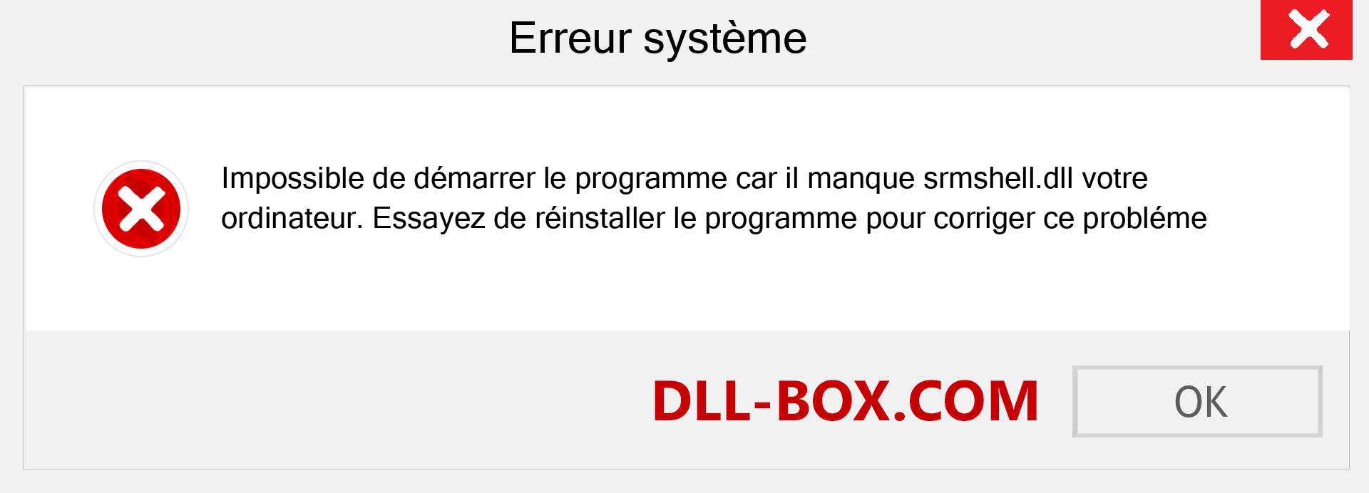 Le fichier srmshell.dll est manquant ?. Télécharger pour Windows 7, 8, 10 - Correction de l'erreur manquante srmshell dll sur Windows, photos, images