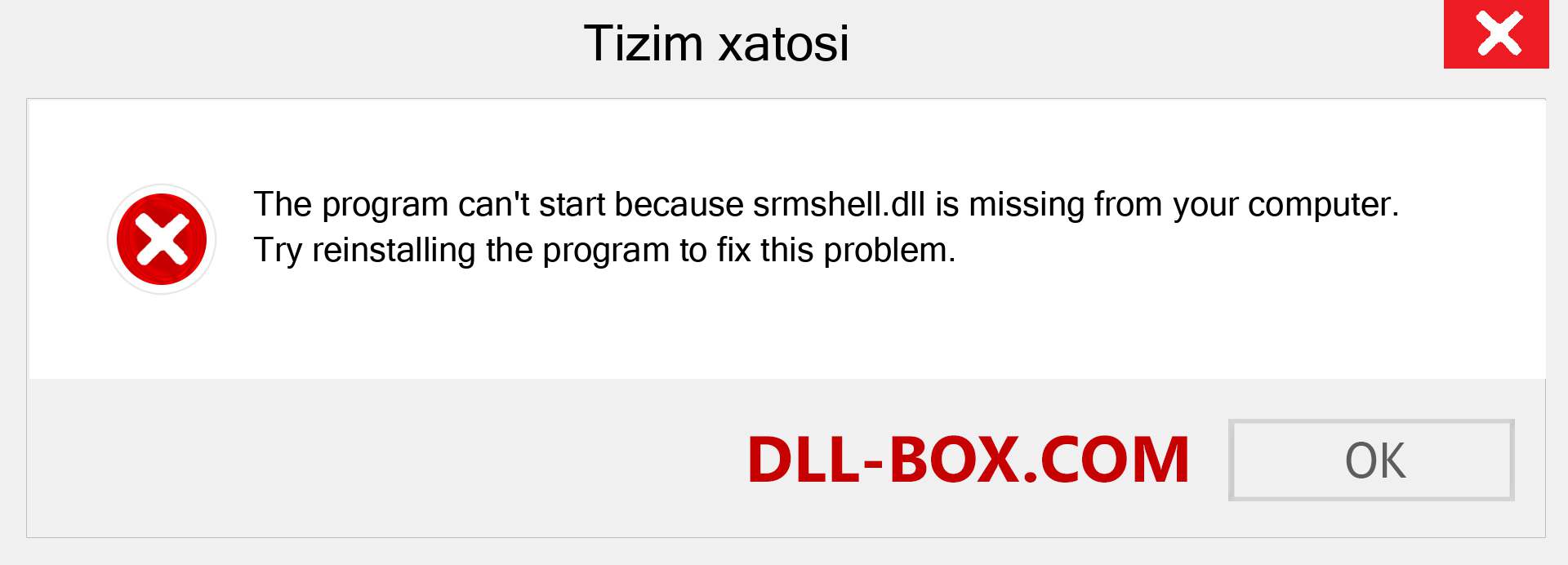 srmshell.dll fayli yo'qolganmi?. Windows 7, 8, 10 uchun yuklab olish - Windowsda srmshell dll etishmayotgan xatoni tuzating, rasmlar, rasmlar